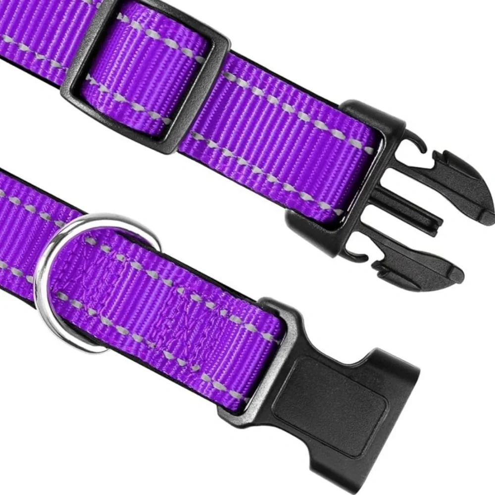 💞 New Small Purple Reflective Puppy Dog Pet Collar